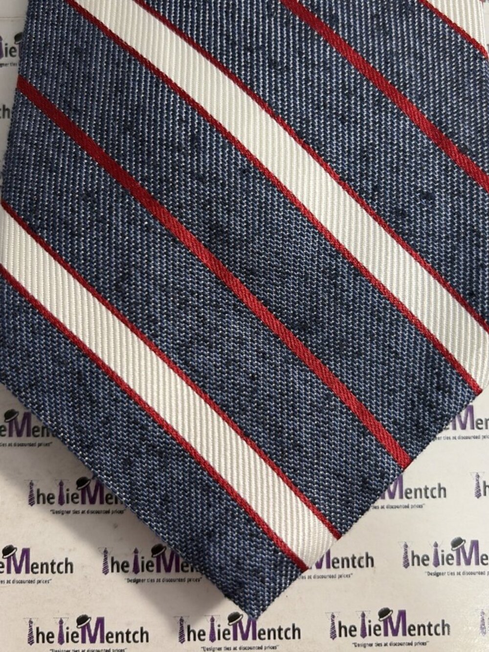 BROOKS BROTHER Silk Navy With Red & White Stripes Tie BRAND NEW